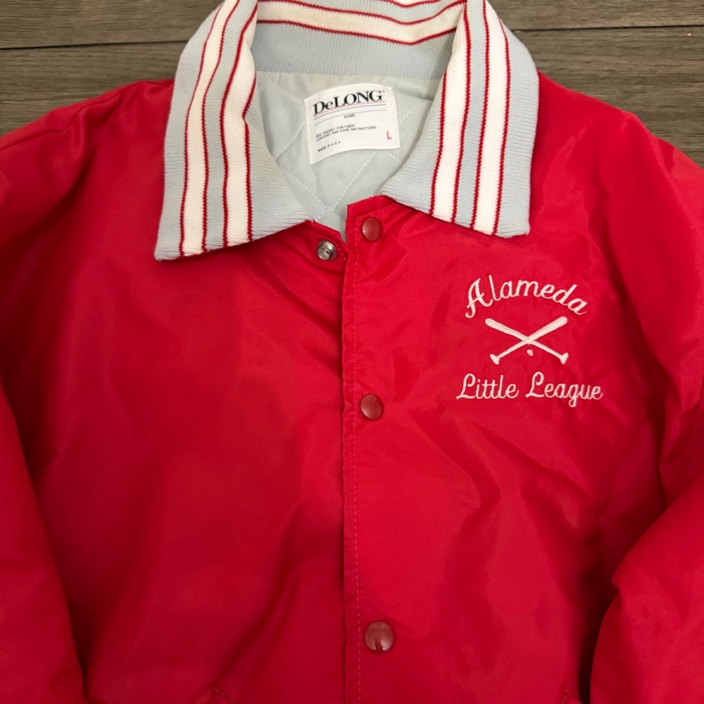DeLong Red Alameda Little League Bomber Jacket men’s large